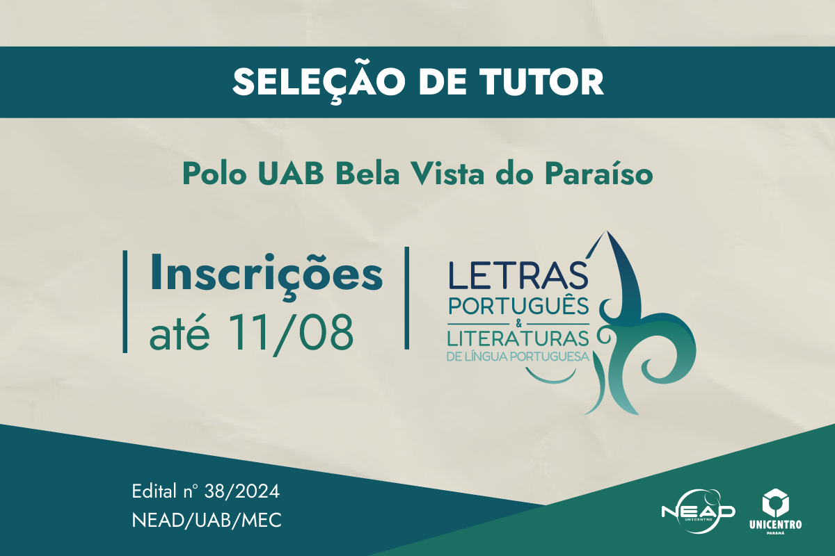 Inscrições abertas para seleção de tutores no curso de Letras Português