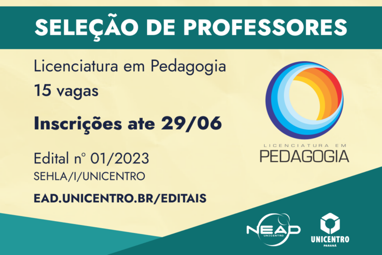 Licenciatura em Pedagogia EaD tem 15 vagas para professores formadores ...