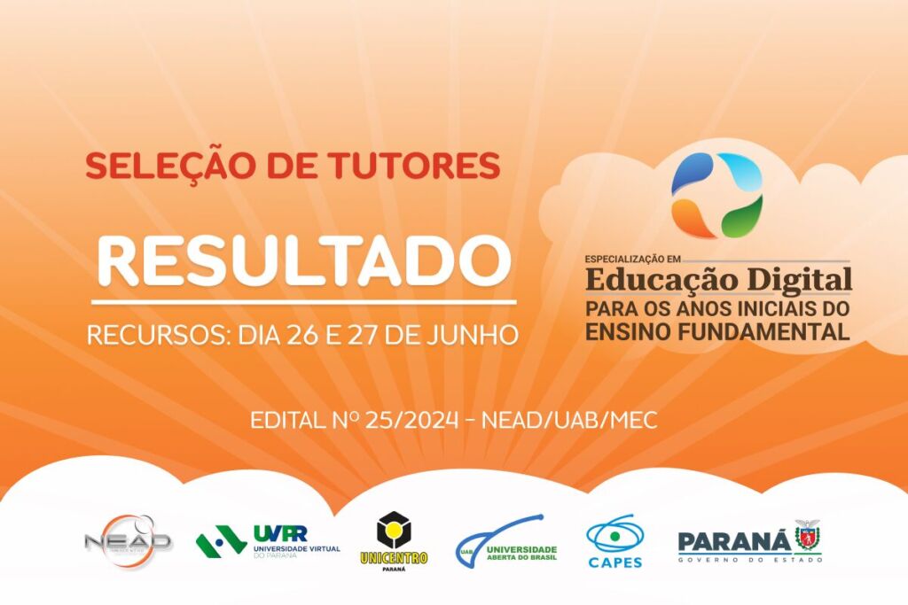 Divulgado resultado da seleção de tutores para pós em Educação Digital ...
