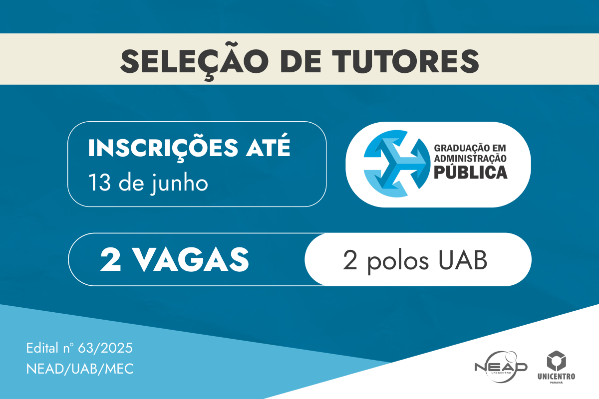 Inscrições abertas para seleção de tutores do curso de Administração ...