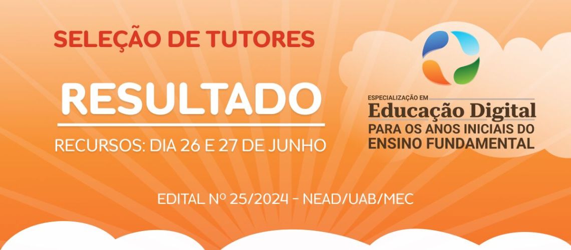 5. Seleção de tutores educação digital - banner notícia RESULTADO