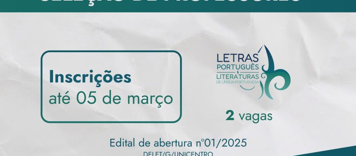 BANNER NOTÍCIA seleção de professores letras - abertura