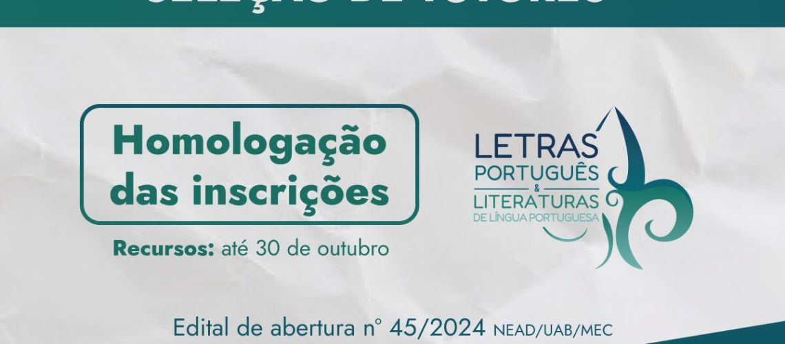 BANNER NOTÍCIA - seleção de tutores - abertura edital 45 homologação