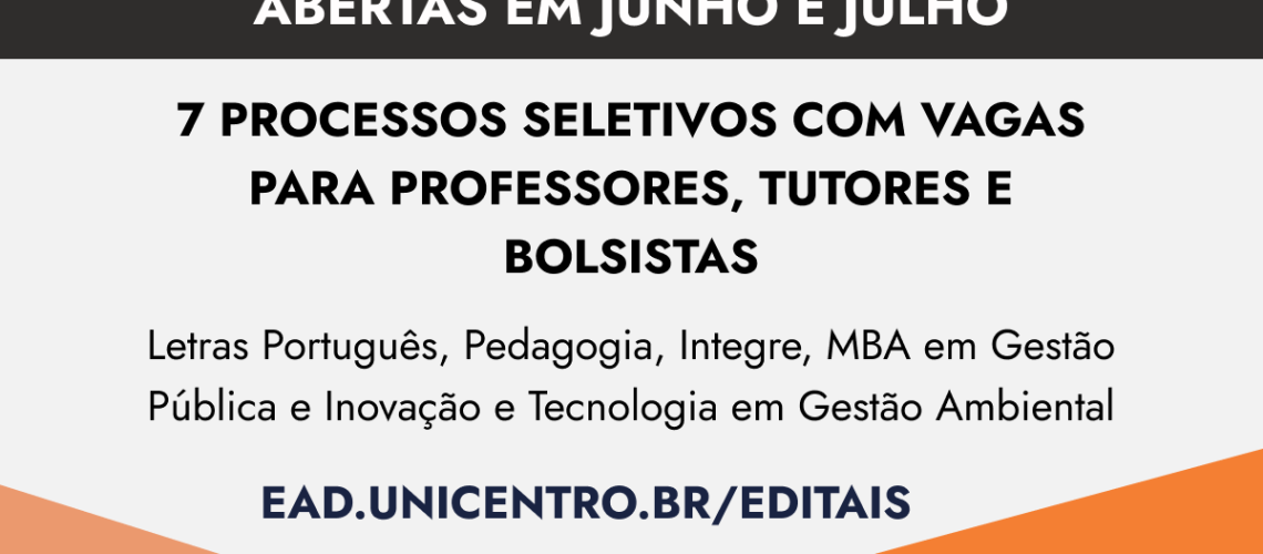Baner Editais de junho e julho NEAD Unicentro 2023