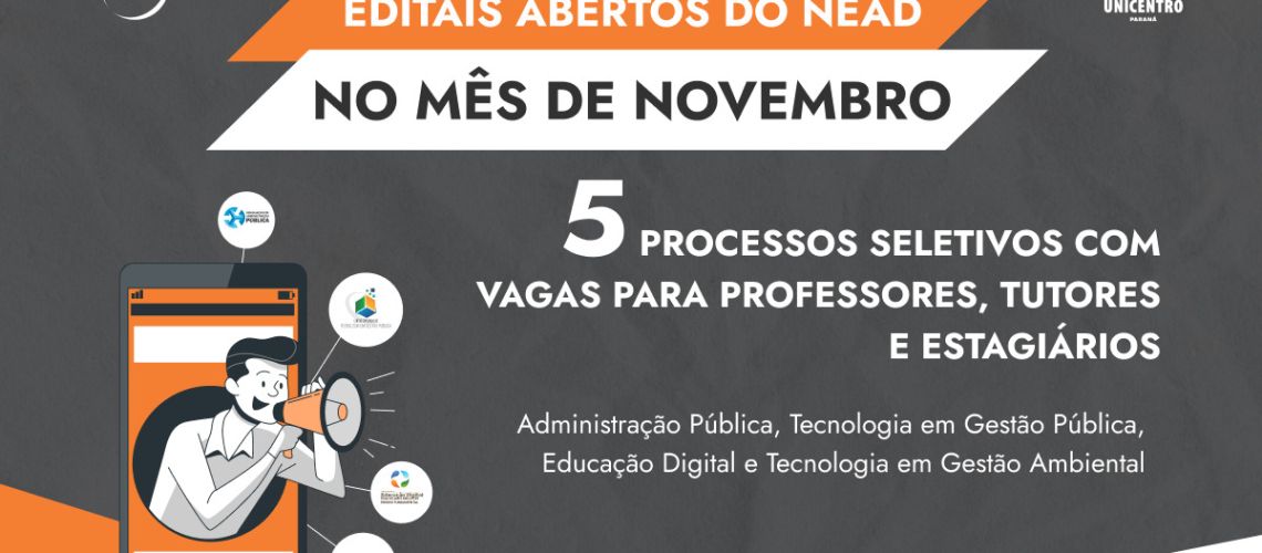 Baner Editais de novembro NEAD Unicentro 2024