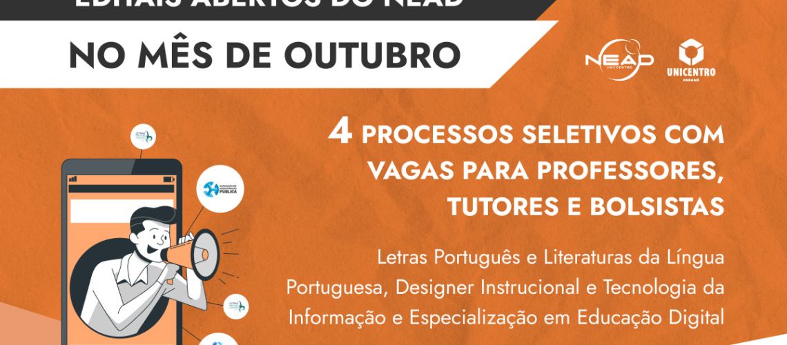 Baner Editais de outubro NEAD Unicentro 2023