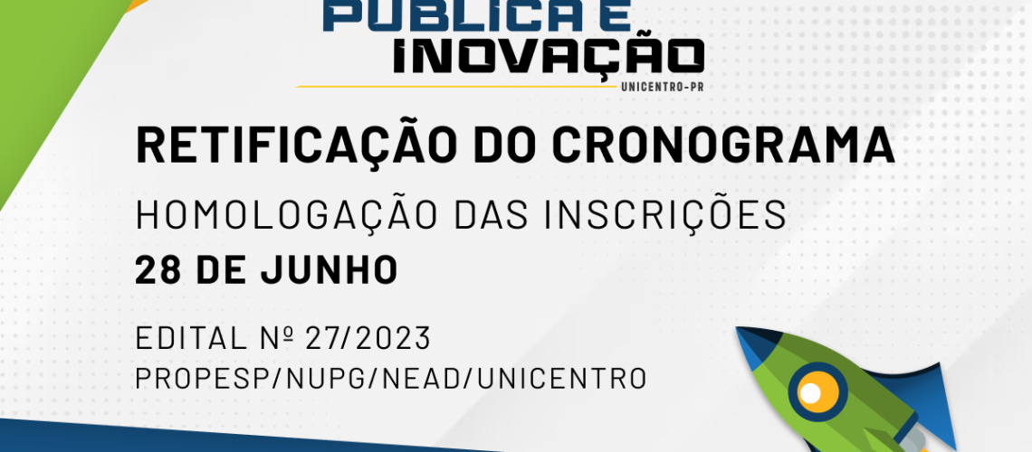 Baner Retificação do cronograma mba 2023