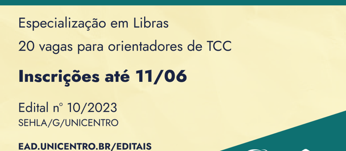 Baner Seleção de Professor Orientador TCC Libras edital 10