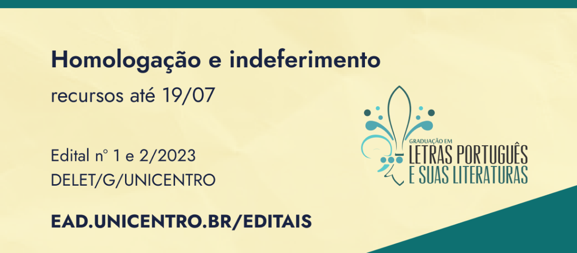 Banne seleção de professores letras edital 1 e 2