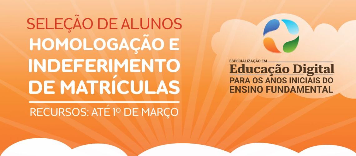 Banner educação digital UVPR HOMOLOGAÇÃO E INDEFERIMENTO DE MATRÍCULAS