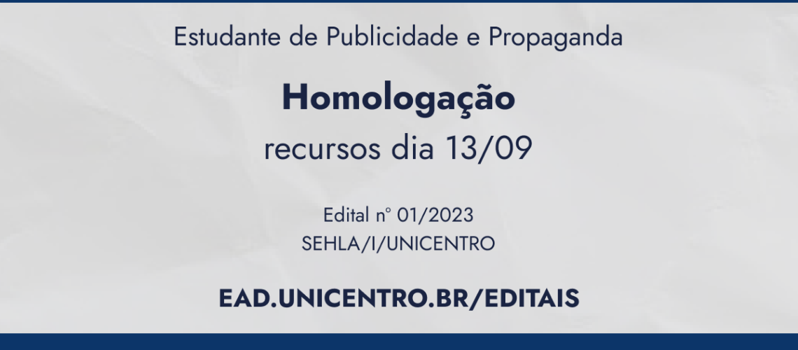 Banner homologação Seleção de Bolsista PP