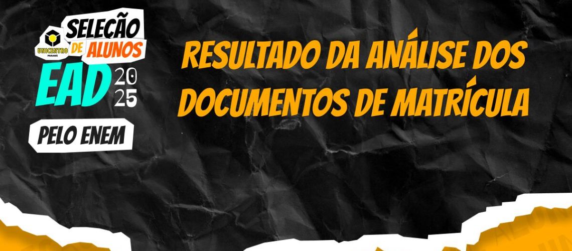 Banner notícia - Resultado analise documentação de matrícula