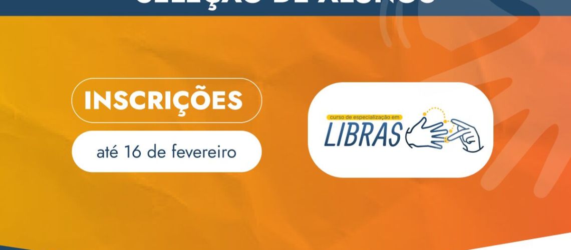 Banner notícia seleção de alunos LIBRAS
