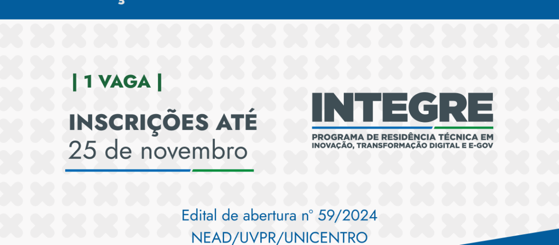 Banner notícia seleção de bolsista técnico INTEGRE 592024