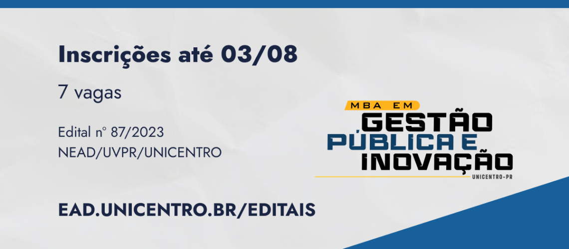 Banner remanescentes seleção de tutores MBA