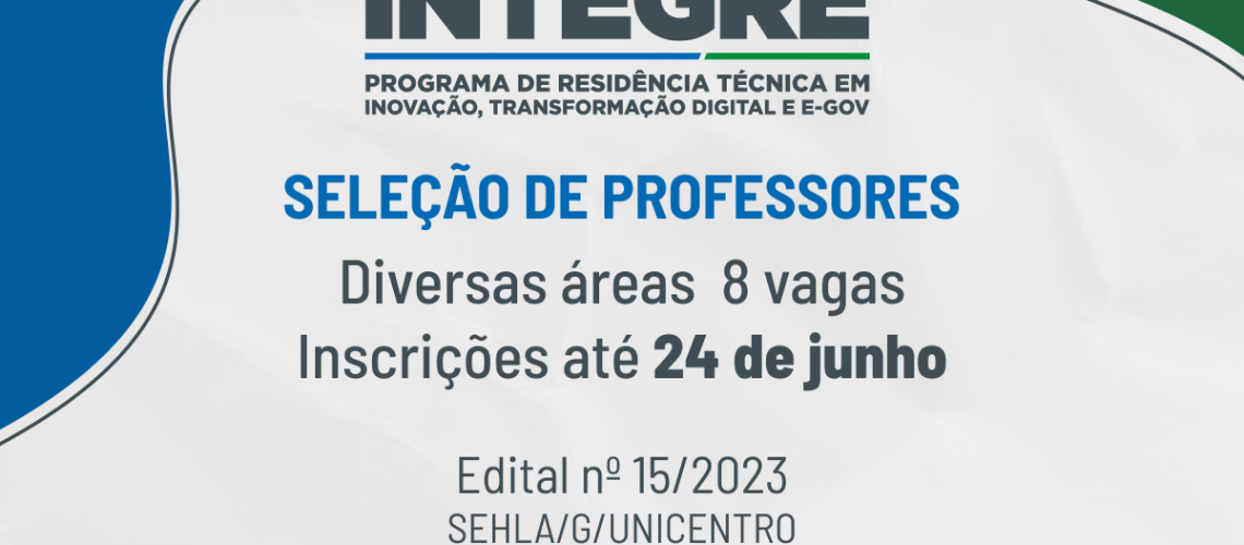 Banner seleção de professores integre