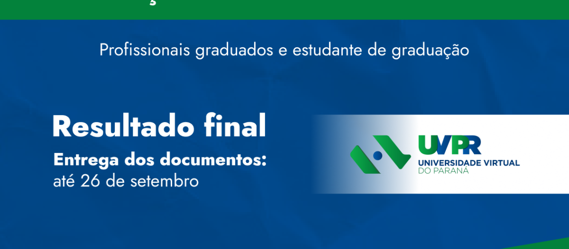 Benner notícia - seleção de bolsistas técnicos UVPR - RESULTADO FINAL