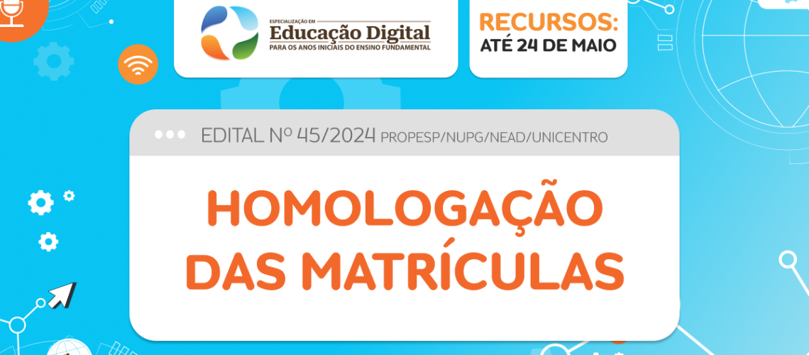 Homologação das matriculas vagas remanescentes educação digital banner notícia
