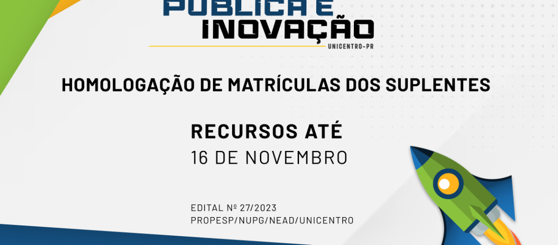 Homologação matrículas suplentes 2ª chamada mba