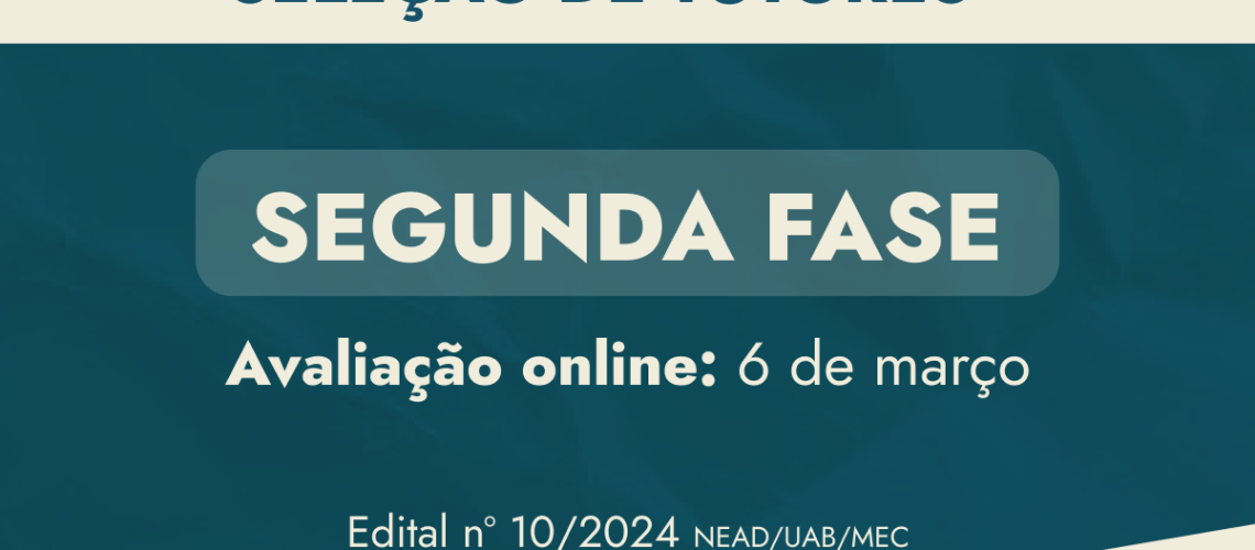Seleção de Tutores letras banner notícia - 2° fase