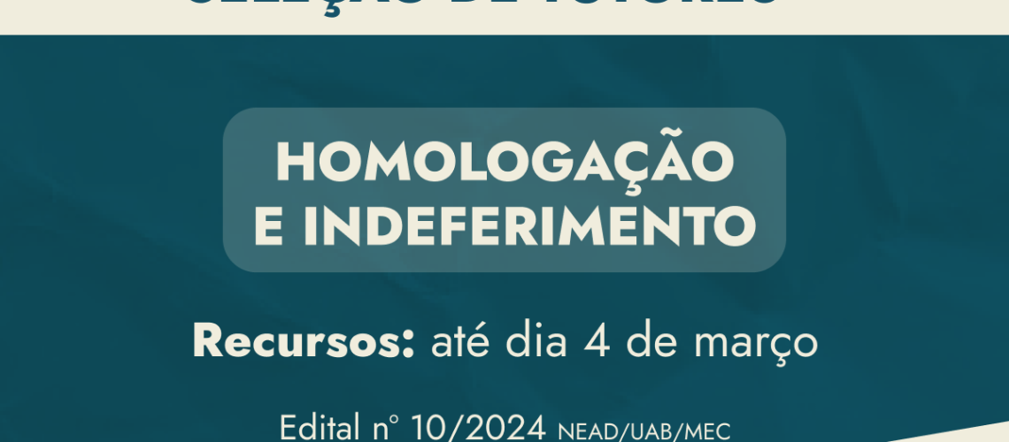 Seleção de Tutores letras banner notícia - homoçogação