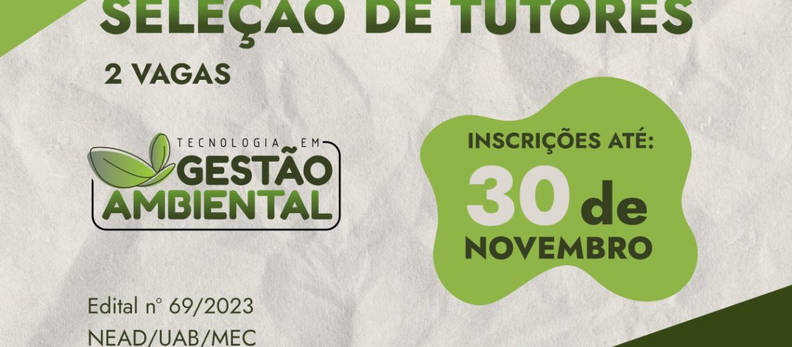 Seleção de tutores Tec Gestão Ambiental BANNER